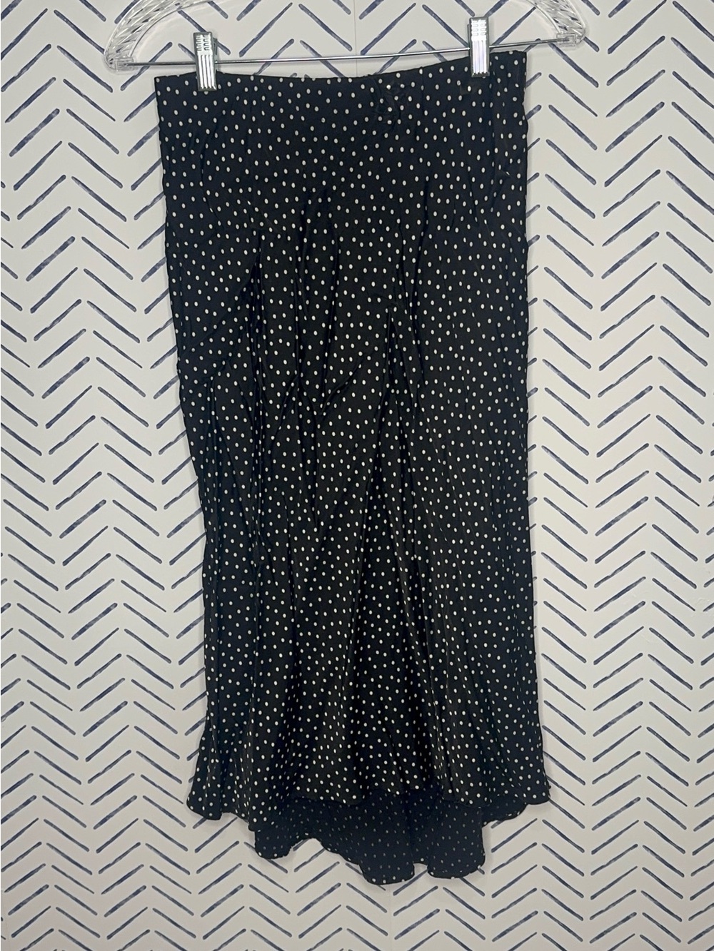 Abercrombie Black Polka dot midi skirt Medium